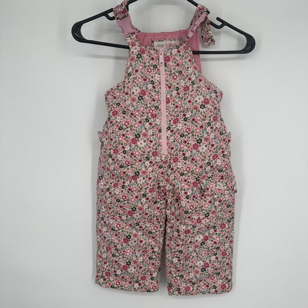 OshKosh B'gosh Baby Girls Snow Bibs Floral Print Size 18 Month